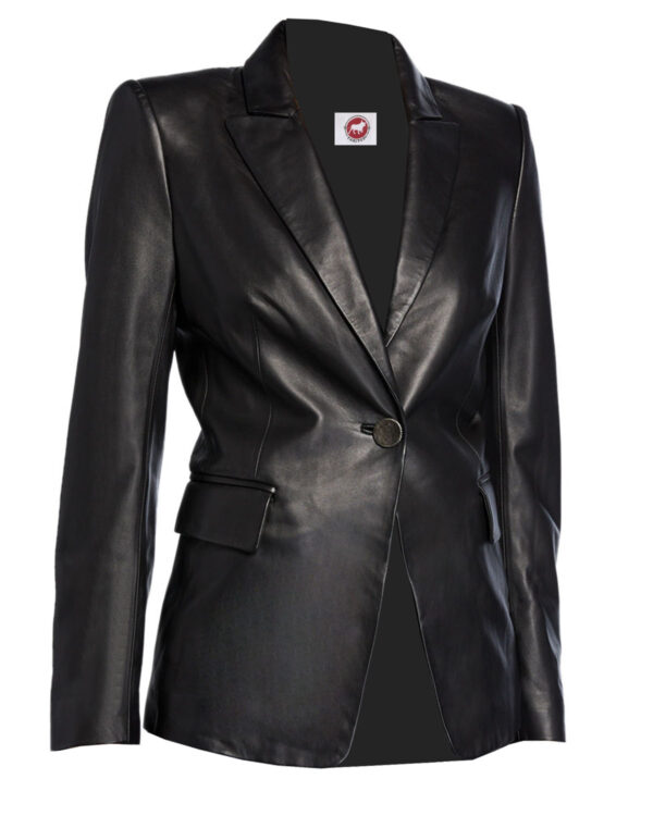 THE HUB LEATHER Exclvien Women Designer One Button Smart Coat Blazer Lambskin Stylish Leather Jacket