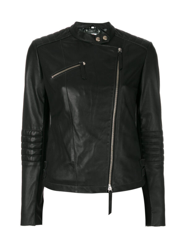 THE HUB LEATHER Falcon Black Moto Biker Slim Fit Motorbike Real Leather Jacket Women Plus Size