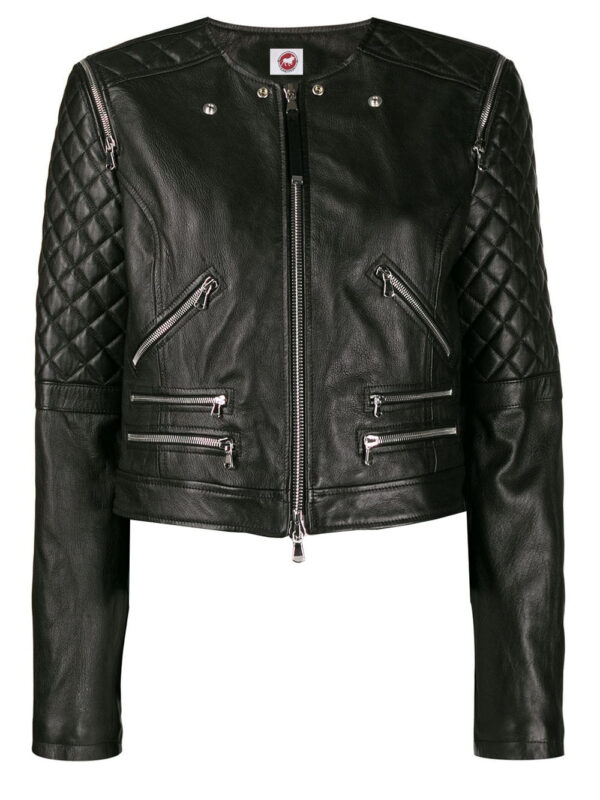 THE HUB LEATHER Deona Classic Shirt Style Black Real Leather Jacket Woman