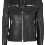 THE HUB LEATHER Samianti Geninue Leather Black Women Designer Moto Biker Leather Jacket for Women