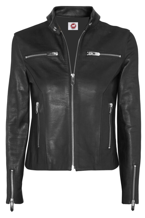 THE HUB LEATHER Samianti Geninue Leather Black Women Designer Moto Biker Leather Jacket for Women