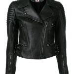THE HUB LEATHER thena Fancy Black Biker Motorcycle Moto Real Leather Jacket Women Missy