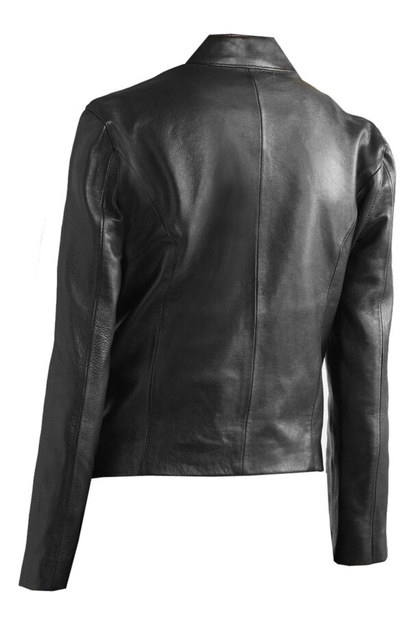 THE HUB LEATHER Samianti Geninue Leather Black Women Designer Moto Biker Leather Jacket for Women - Image 2