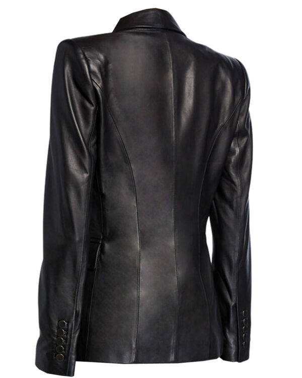 THE HUB LEATHER Exclvien Women Designer One Button Smart Coat Blazer Lambskin Stylish Leather Jacket - Image 2