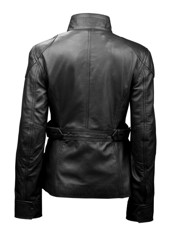 THE HUB LEATHER Venus Designer Stylish Exclusive Black Real Leather Jacket Women Missy - Image 2