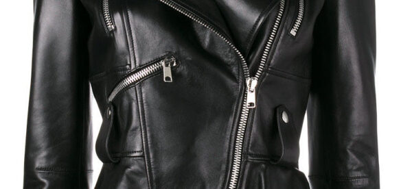 The Hub Leather Medusa Black Peplum Fashionable Designer Genuine Leather Jacket Women Missy Plus Size - Image 3