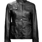 THE HUB LEATHER Venus Designer Stylish Exclusive Black Real Leather Jacket Women Missy