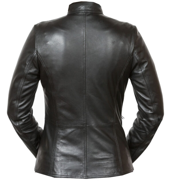 THE HUB LEATHER Sleek Women’s Genuine Leather Jacket Motorcycle Style Biker Jacket Missy Moto Retro Black - Image 2