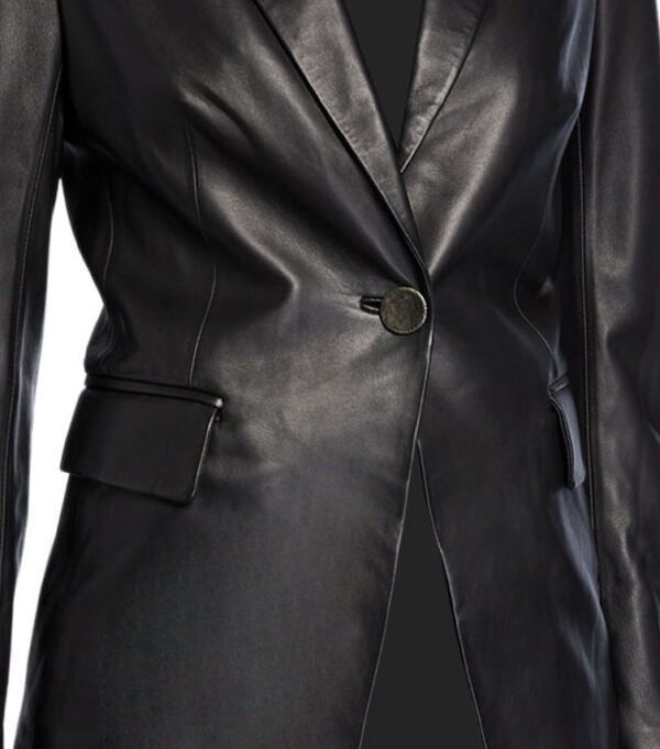 THE HUB LEATHER Exclvien Women Designer One Button Smart Coat Blazer Lambskin Stylish Leather Jacket - Image 3