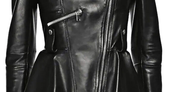 THE HUB LEATHER Medusa Black Peplum Fashionable Designer Genuine Leather Jacket Women Missy Plus Size - Image 10