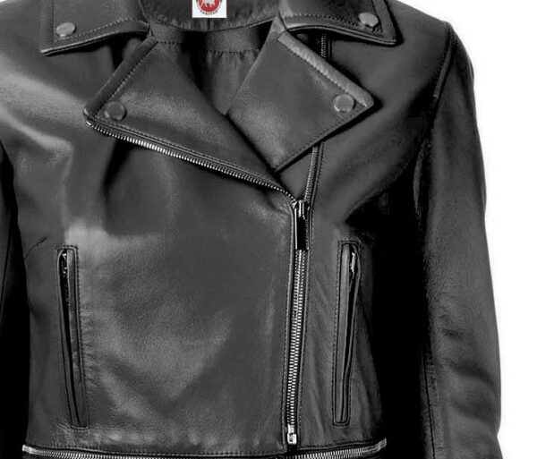 THE HUB LEATHER Vixen Fancy Biker Motorcycle Moto Black Red Real Leather Jacket Women - Image 5