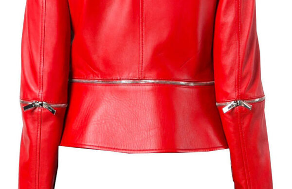 THE HUB LEATHER Vixen Fancy Biker Motorcycle Moto Black Red Real Leather Jacket Women - Image 10