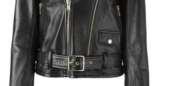 THE HUB LEATHER Electra Motorcycle Biker Stylish Ziper Black Real Leather Jacket Women - Image 4