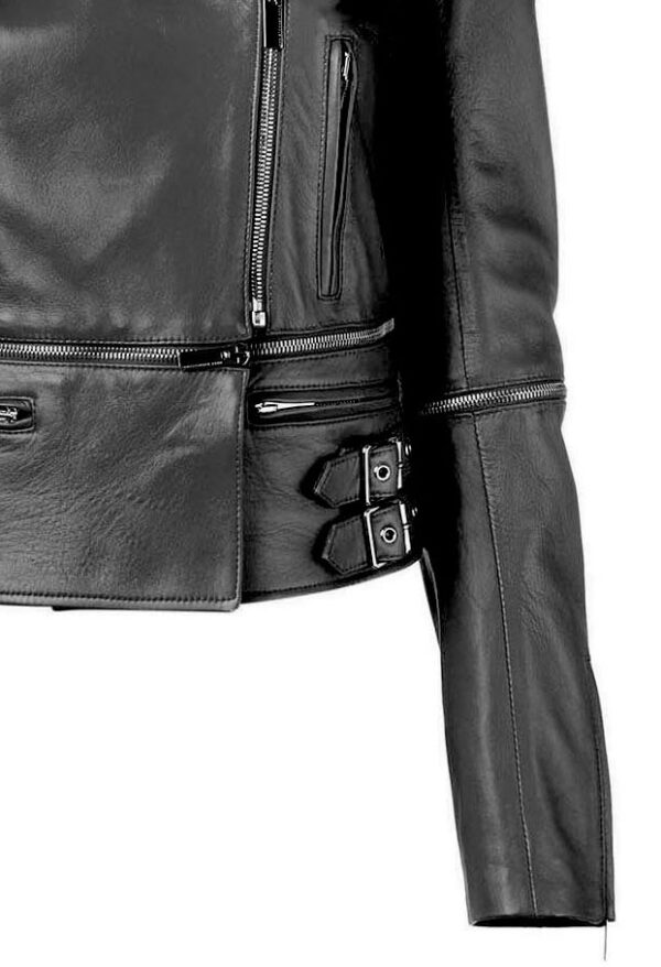 THE HUB LEATHER Vixen Fancy Biker Motorcycle Moto Black Red Real Leather Jacket Women - Image 6