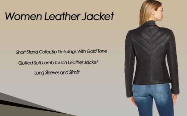 THE HUB LEATHER Nyx Black Quilted Classic Designer Real Leather Jacket Women Missy Plus Size - Image 6