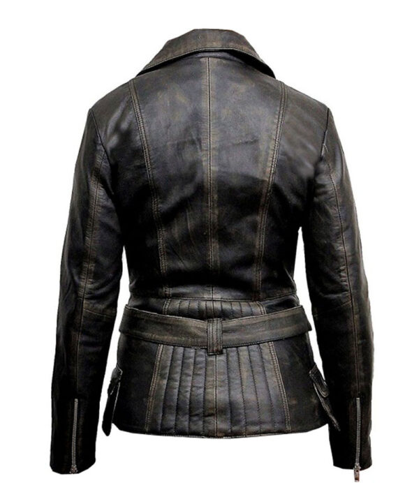 THE HUB LEATHER Cowgirl Rub Off Vintage Distressed Black Designer Leather Jacket for Women - Image 2