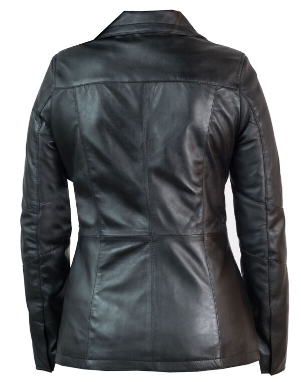 THE HUB LEATHER Elegant Genuine Leather Jacket for Women Moto Biker Jacket Missy Regular and Plus Size Black - Image 2