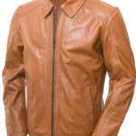 THE HUB LEATHER Banitor Genuine Leather Jacket for Men Shirt Style Collar Real Distressed Jacket Regular Size Black and Tan