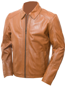 THE HUB LEATHER Banitor Genuine Leather Jacket for Men Shirt Style Collar Real Distressed Jacket Regular Size Black and Tan