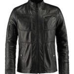 THE HUB LEATHER Kirk Racer Black Real Leather Jacket for Men Designer Trend