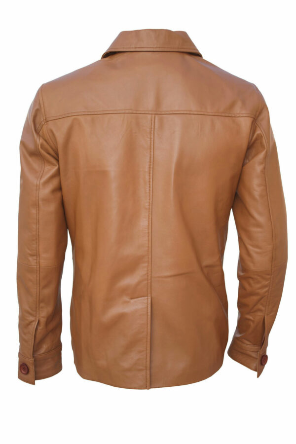 THE HUB LEATHER Skyn Black and Tan Blazer 3 Button Coat Real Leather Jacket Men - Image 6
