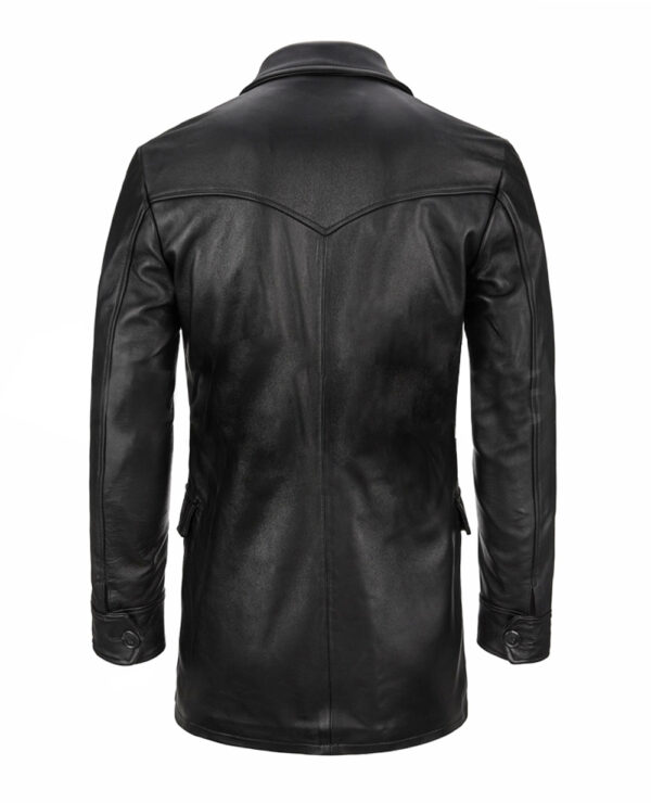 THE HUB LEATHER Raven Double Breast Blazer Designer Coat Real Leather Big and Tall for Men - Image 2