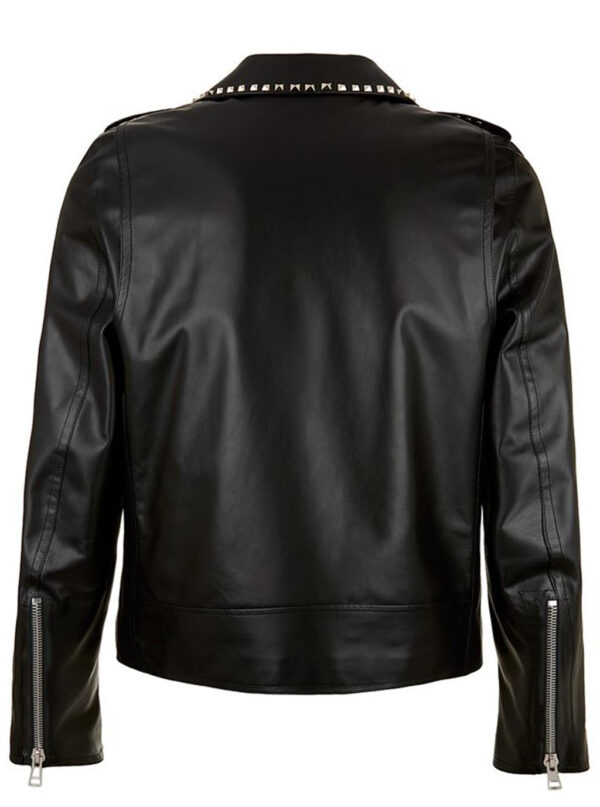 THE HUB LEATHER Jazz Biker Motorcycle Classic Fancy Black Real Leather Jacket Men - Image 2