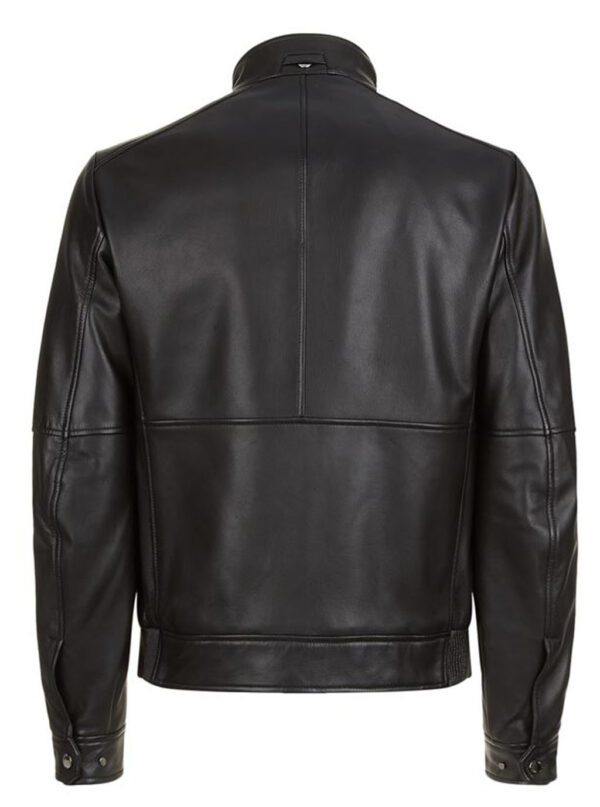 THE HUB LEATHER Viking Classic Black Bomber Style Real Leather Jacket Men Big and Tall - Image 2