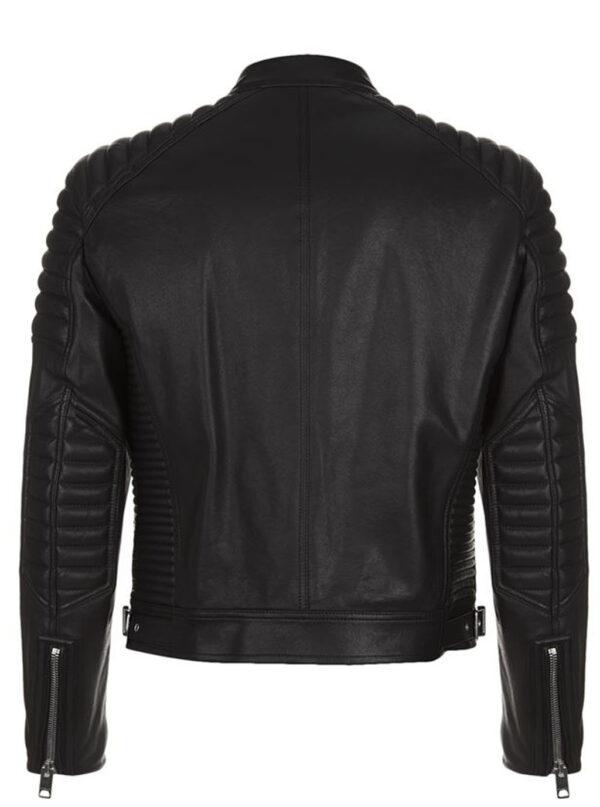 THE HUB LEATHER Jett Black Motorcycle Biker Motorbike Real Leather Jacket Men - Image 2