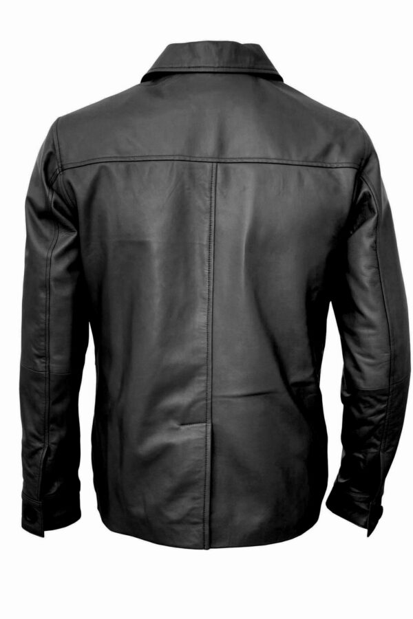 THE HUB LEATHER Skyn Black and Tan Blazer 3 Button Coat Real Leather Jacket Men - Image 3