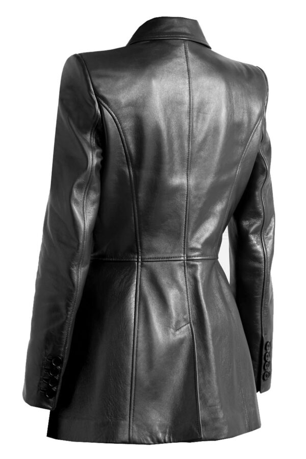 THE HUB LEATHER Rugged Coat Blazer Tan, Red and Black Double Breast Real Leather Jacket for Women - Image 11