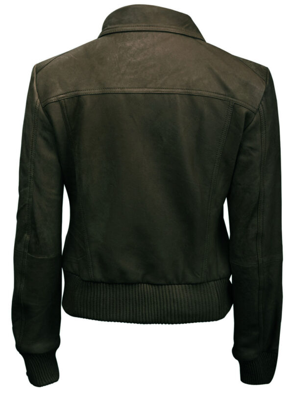 THE HUB LEATHER Cora Black Tan and Brown Bomber Real Leather Jacket Women Missy Plus Size - Image 8