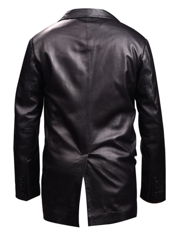 THE HUB LEATHER Prince Black Two Button Real Leather Blazer Coat Men Big & Tall - Image 2