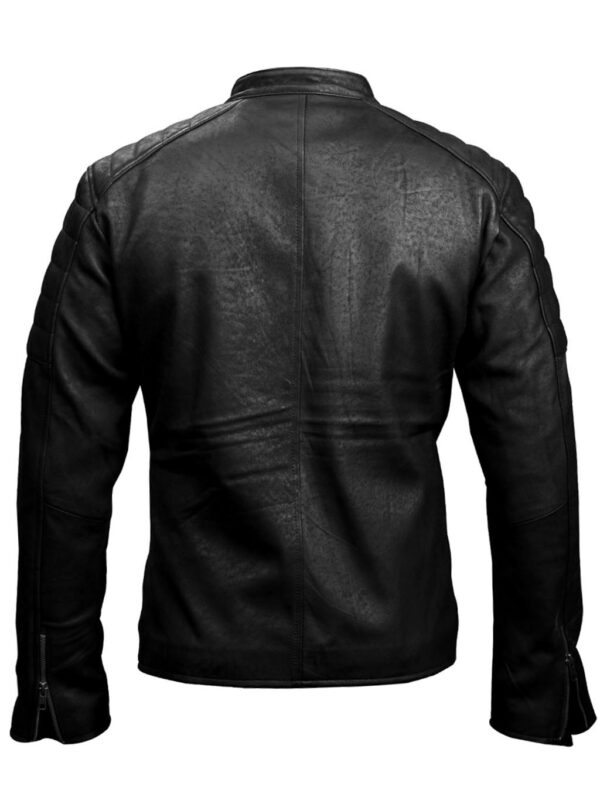 THE HUB LEATHER Titan Brown and Black Biker Motorcycle Snuff Real Leather Jacket Men - Image 3