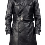 THE HUB LEATHER Jackalious Black Trench Coat Real Lambskin Leather for Men
