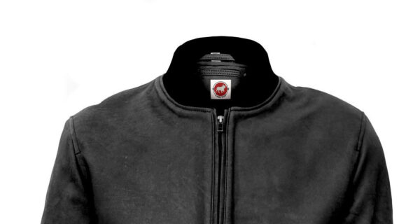 THE HUB LEATHER Troy Black and Tan Bomber Designer Genuine Leather Jacket Men Big and Tall - Image 5