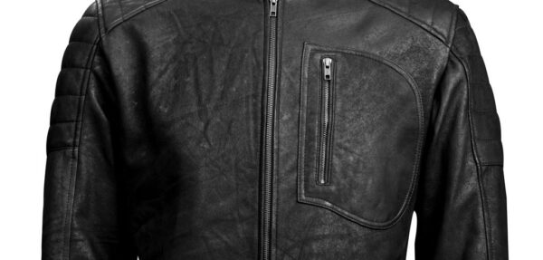 THE HUB LEATHER Titan Brown and Black Biker Motorcycle Snuff Real Leather Jacket Men - Image 5