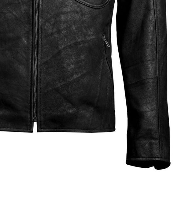 THE HUB LEATHER Titan Brown and Black Biker Motorcycle Snuff Real Leather Jacket Men - Image 6