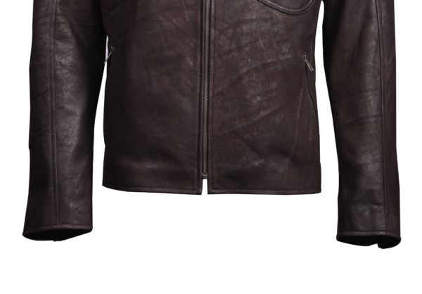 THE HUB LEATHER Titan Brown and Black Biker Motorcycle Snuff Real Leather Jacket Men - Image 11