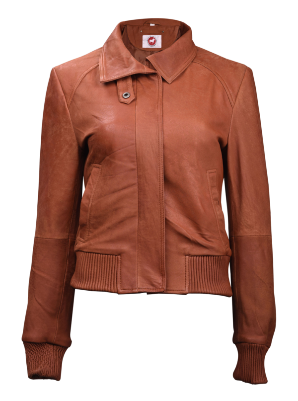 THE HUB LEATHER Cora Black Tan and Brown Bomber Real Leather Jacket Women Missy Plus Size - Image 3