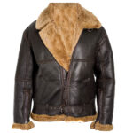 THE HUB LEATHER Rawo Shearling Brown Designer Real Leather Jacket for Men