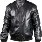 THE HUB LEATHER Magnificent Bomber Real Black Leather Jacket for Men