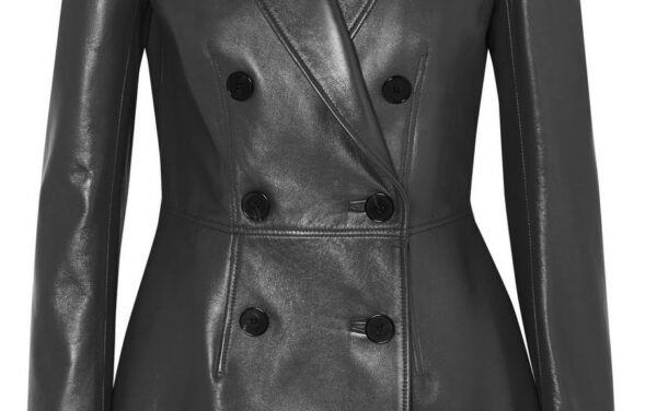 THE HUB LEATHER Rugged Coat Blazer Tan, Red and Black Double Breast Real Leather Jacket for Women - Image 12