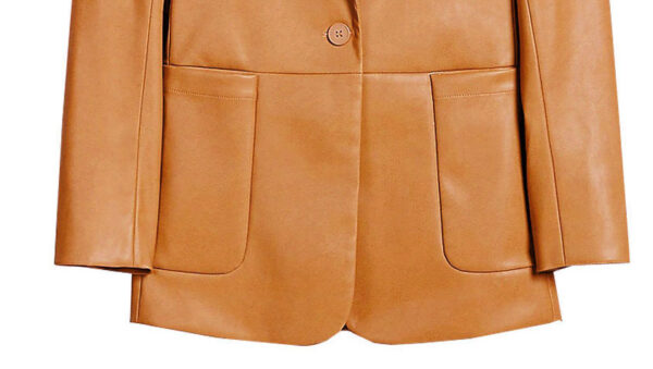 THE HUB LEATHER Slik One Button Blazer Coat Leather Lambskin Women Coat Red, Tan and Black Designer Collection Missy - Image 8