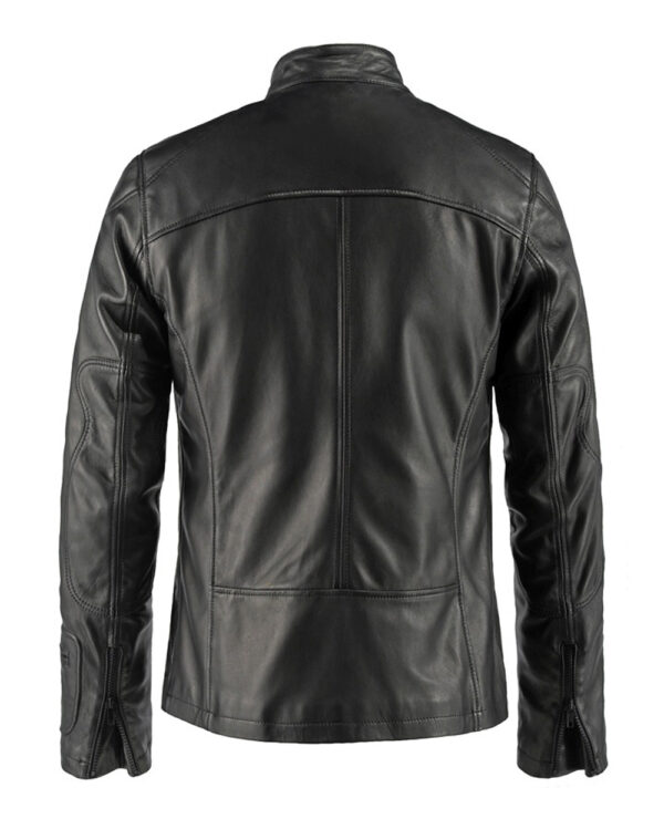 THE HUB LEATHER Kirk Racer Black Real Leather Jacket for Men Designer Trend - Image 2