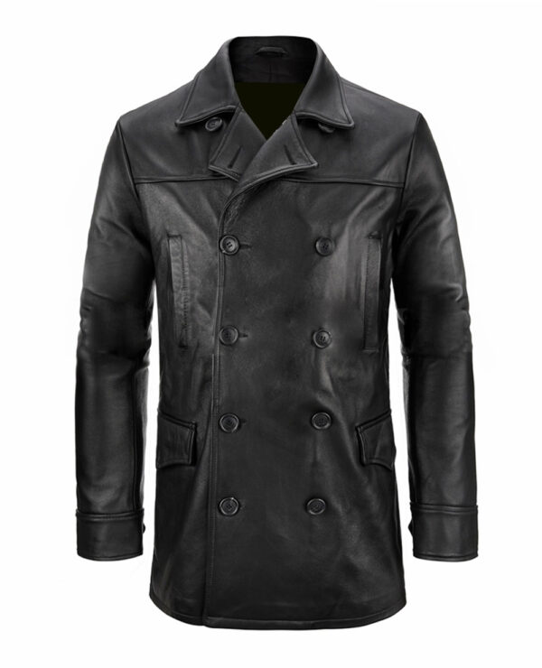 THE HUB LEATHER Raven Double Breast Blazer Designer Coat Real Leather Big and Tall for Men